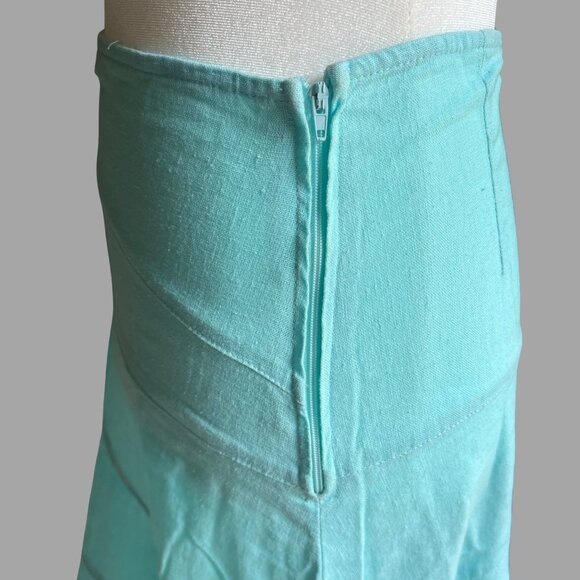Papaya by Chico’s Blue Linen Skirt Women’s Size Small – Flowy Hem, Made in USA - Picture 4 of 7